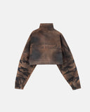 Undergold W Stardust Stars Tall Neck Zip Up Jacket – Vintage Brown