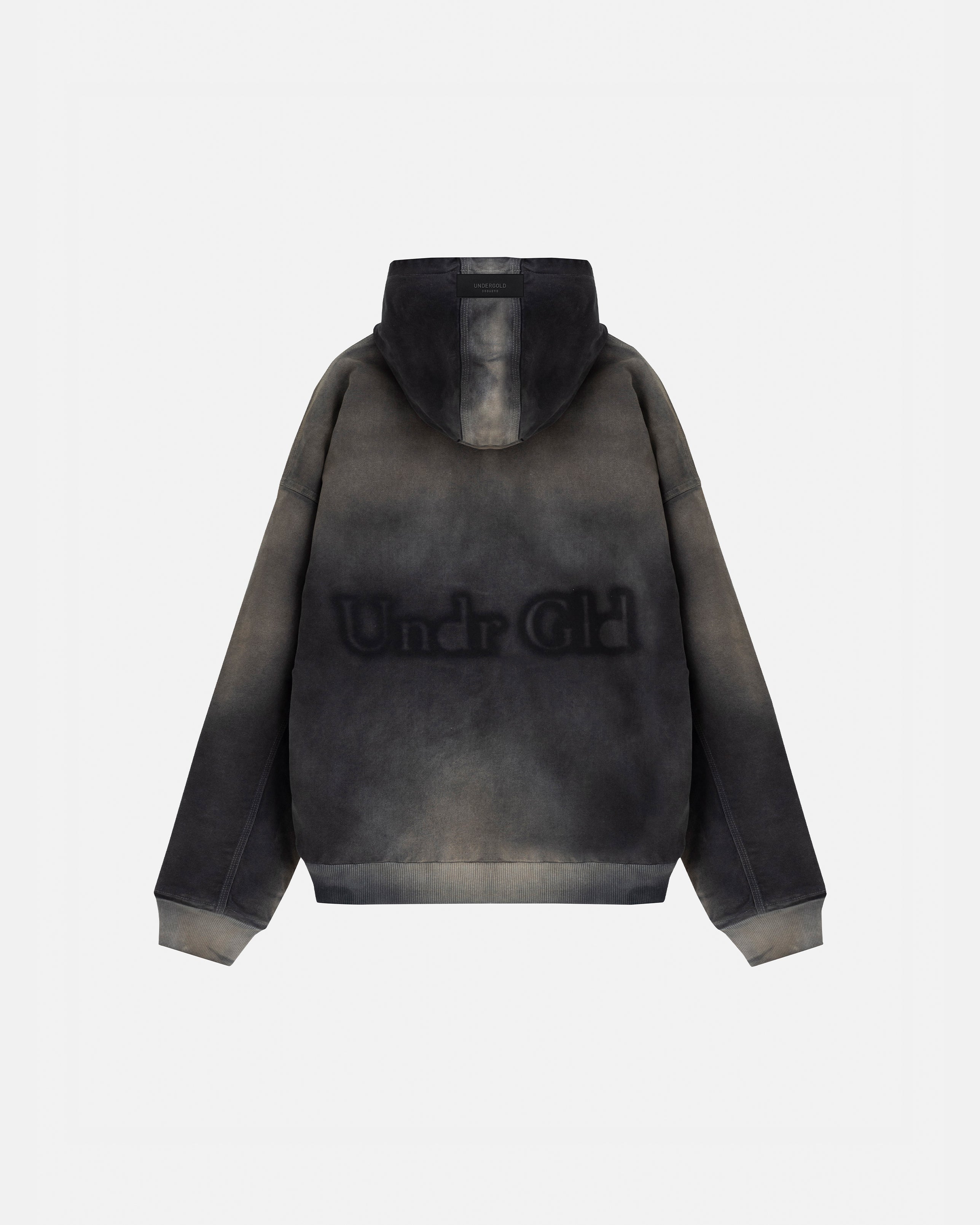 AGNUS DEI UNDRGLD STENCIL HOODIE JACKET DIRTY BLACK