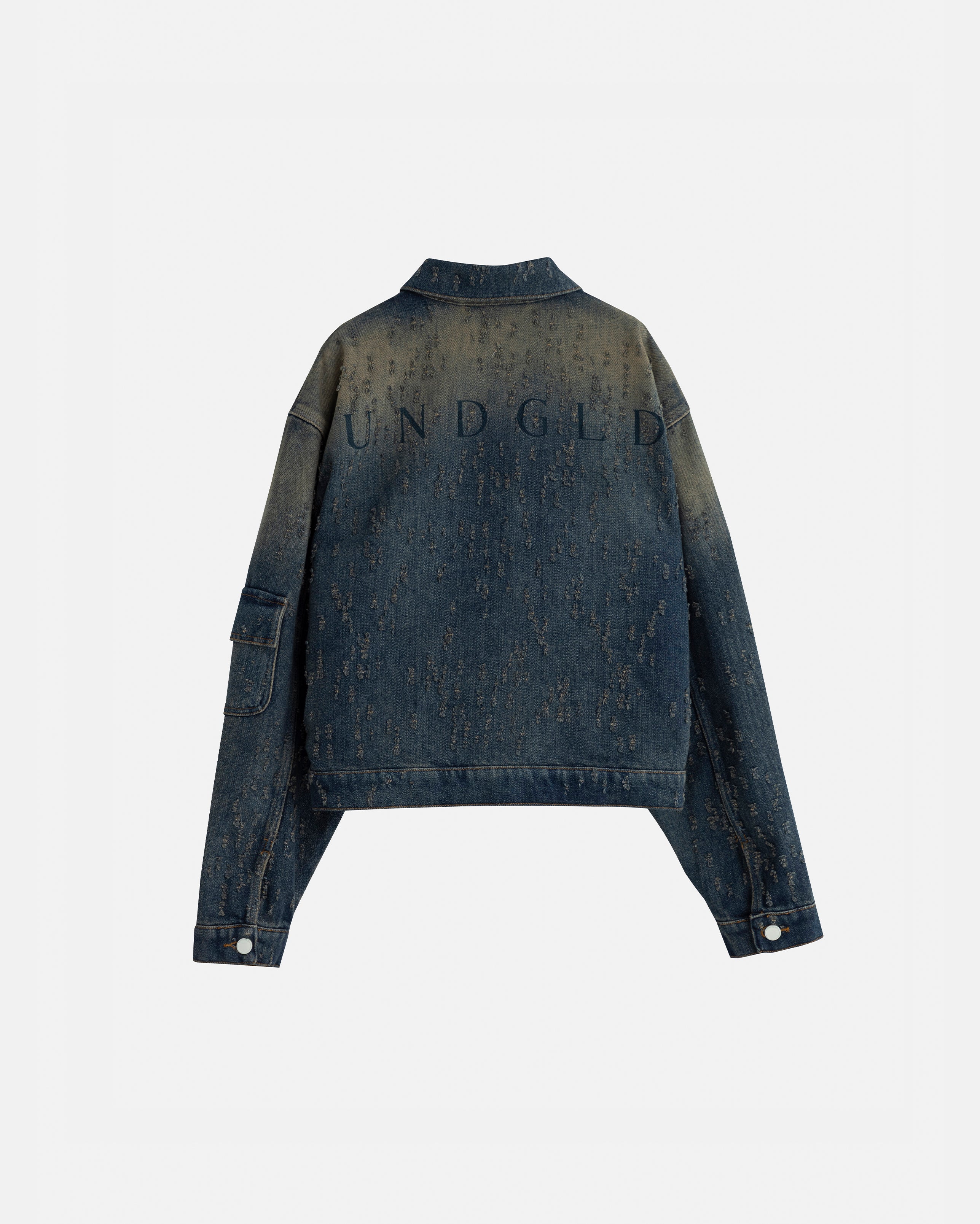 AGNUS DEI UNDRGLD RIPPED JACKET DIRTY BLUE