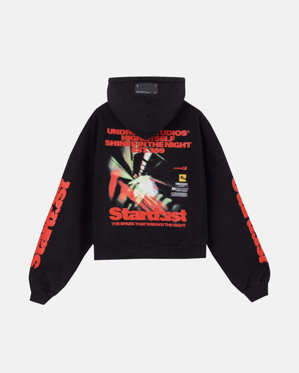 UNDERGOLD W STARDUST RUSH BOXY FIT HOODIE BLACK