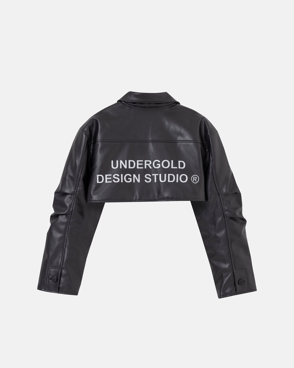 UNDERGOLD W BASICS UNDERGOLD DESIGN STUDIO CROPPED LEATHER JACKET BLACK