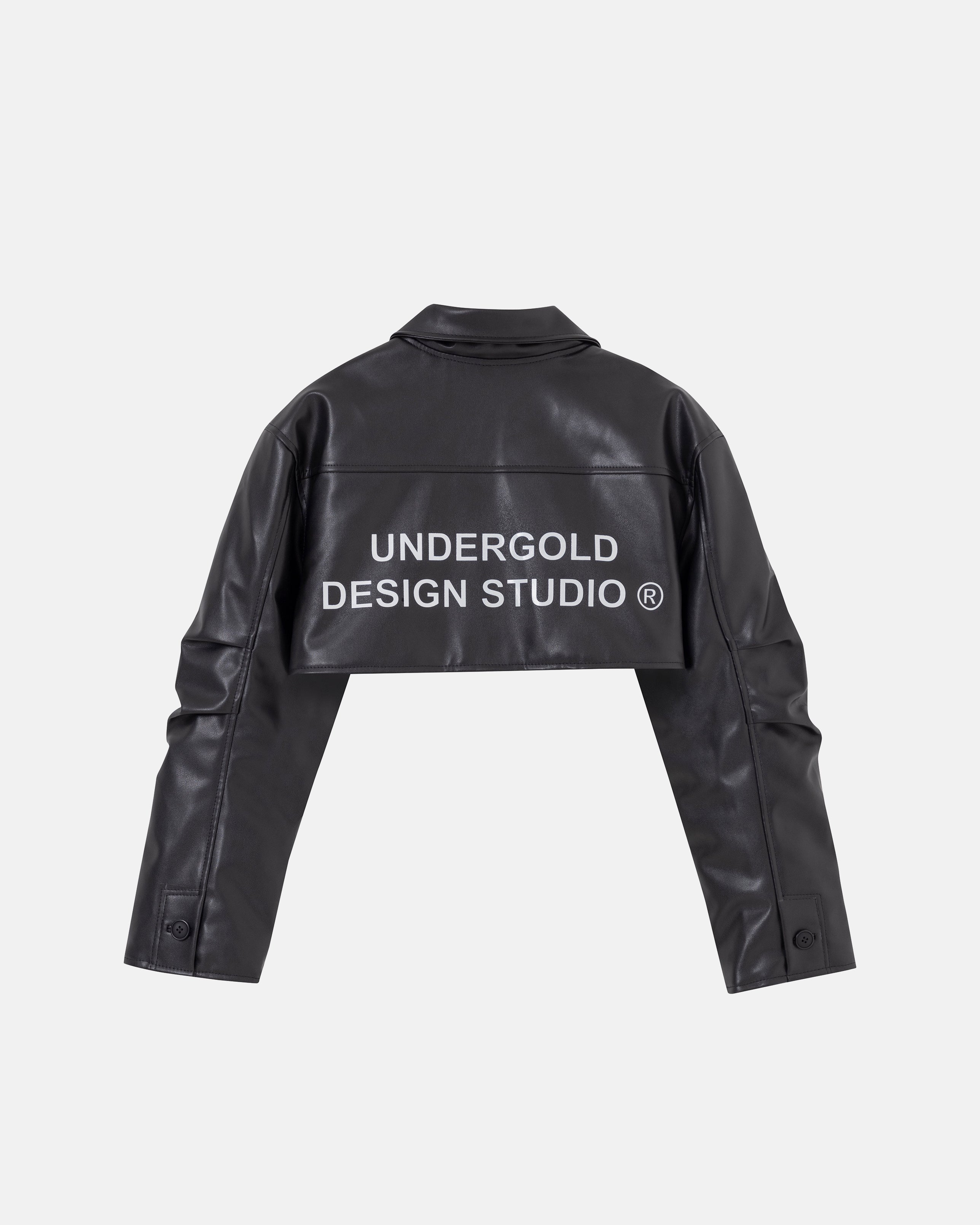 UNDERGOLD W BASICS UNDERGOLD DESIGN STUDIO CROPPED LEATHER JACKET BLACK
