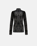 Undergold Basics Turtle Neck Top Transparent Black