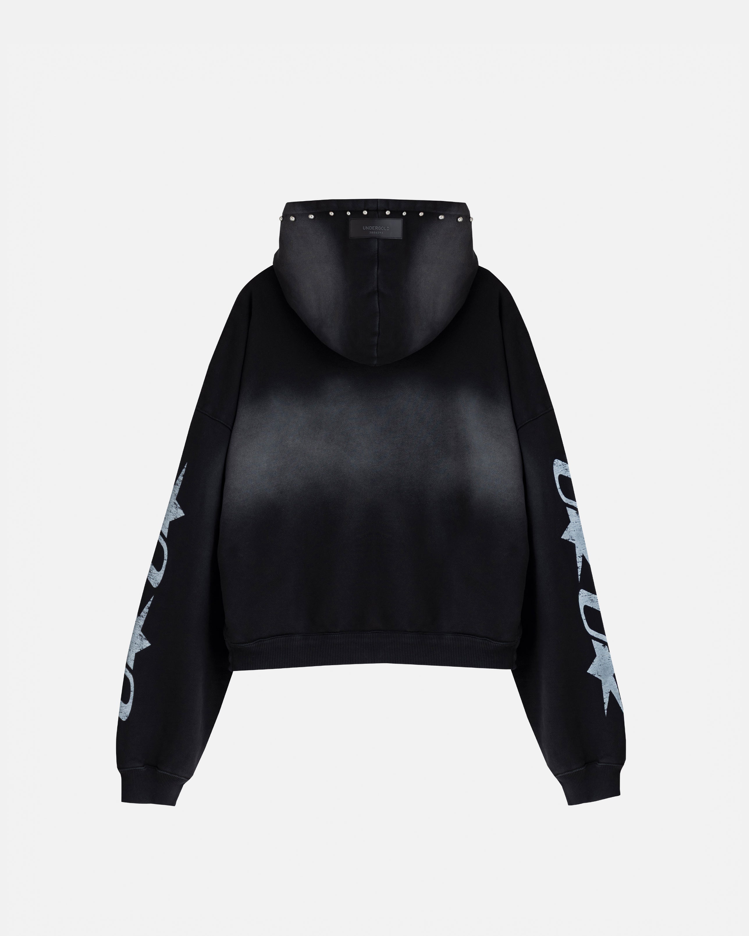 AGNUS DEI U STAR BOXY FIT HOODIE SMOKEY BLACK