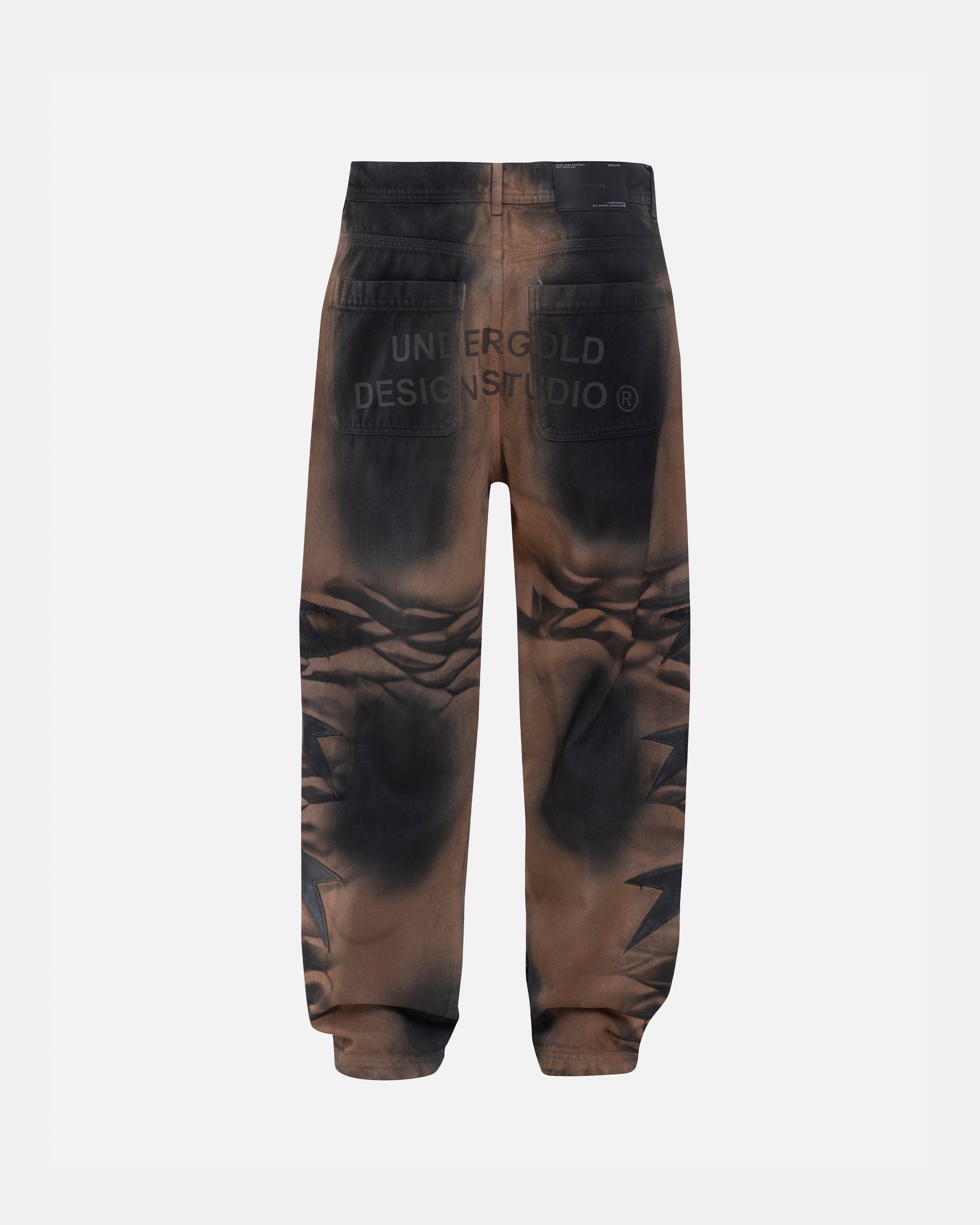 UNDERGOLD STARDUST STARS WIDE JEANS VINTAGE BROWN