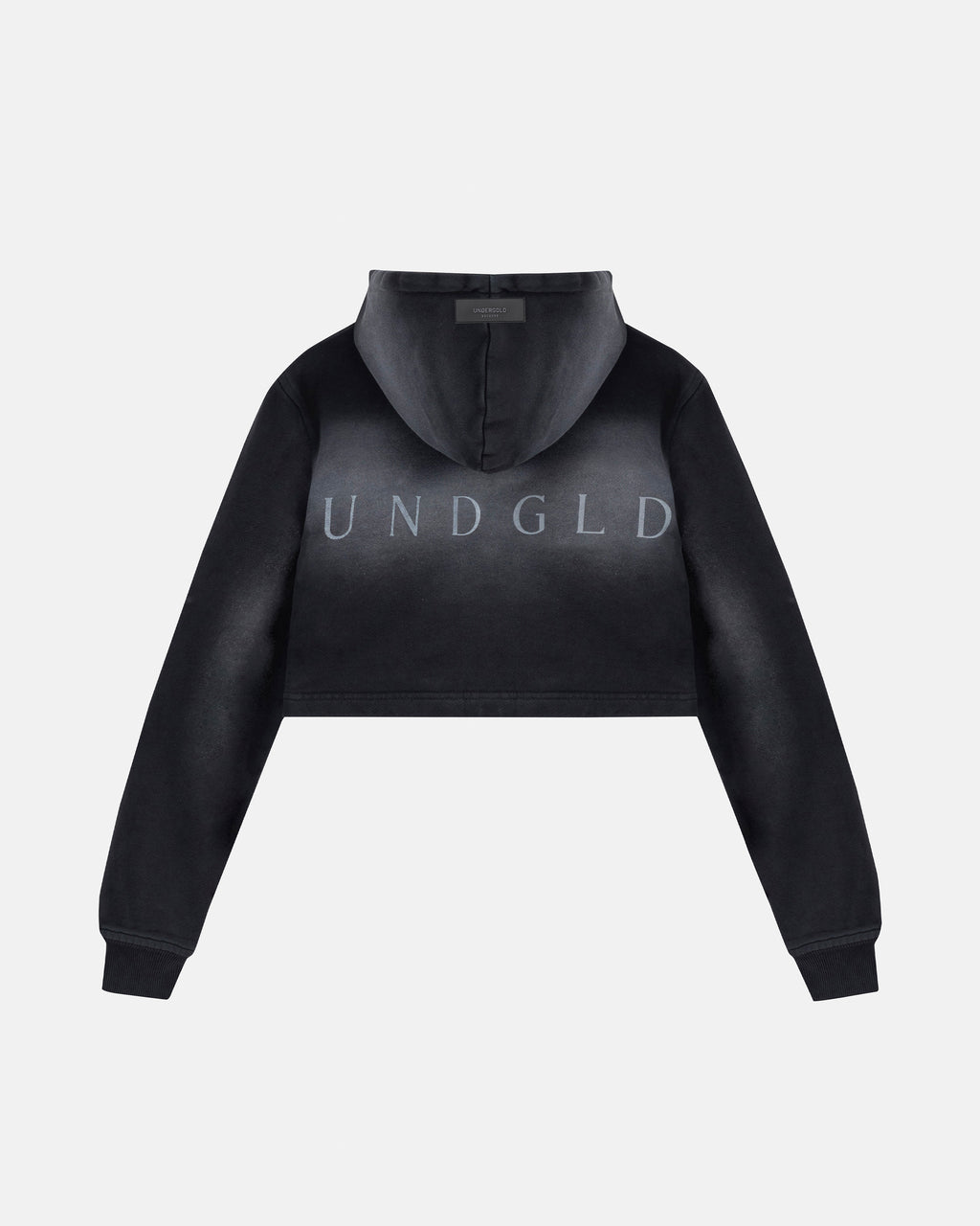 ETERNAL UNDGLD SLIM FIT ZIP UP CROPPED HOODIE SMOKY BLACK