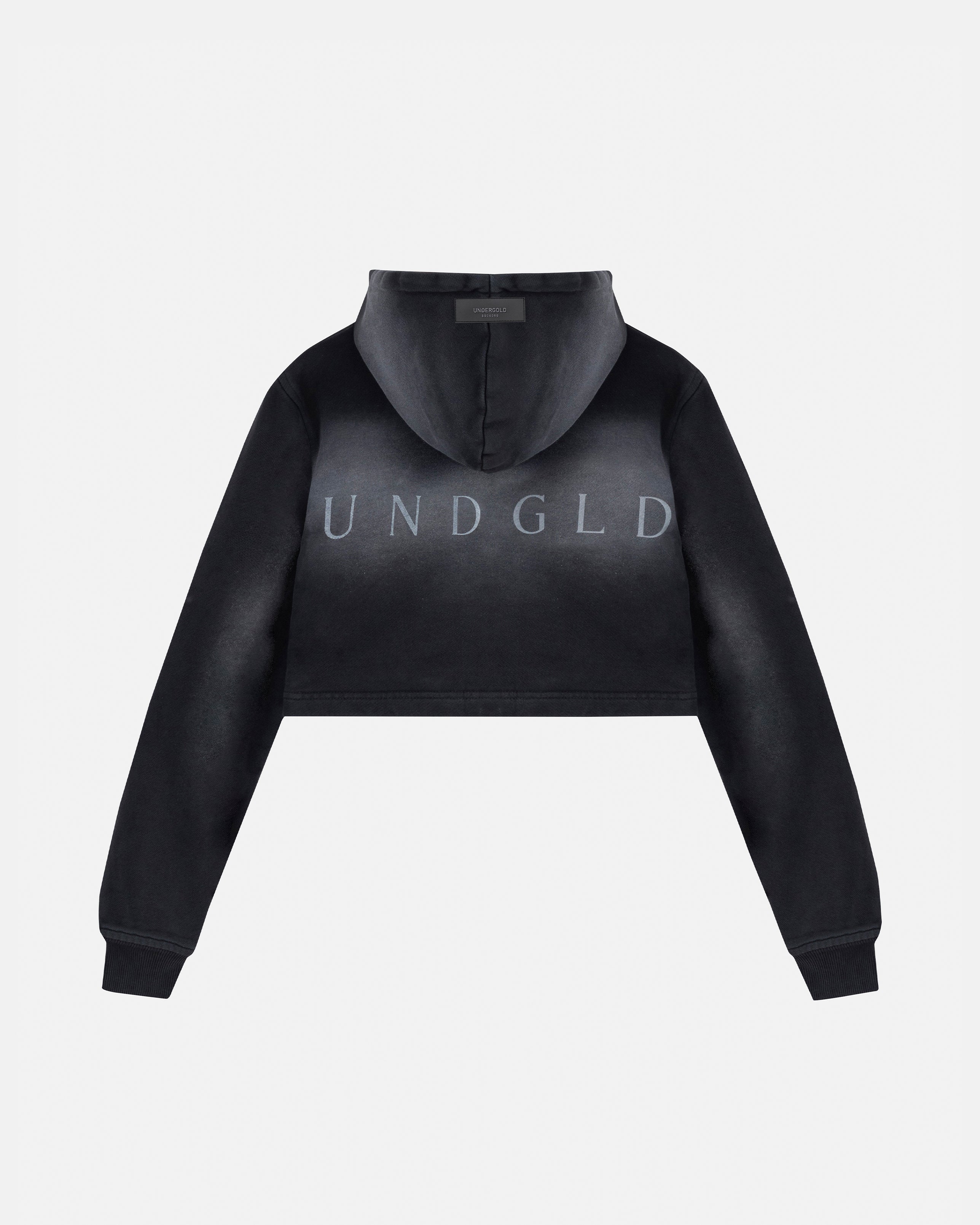 ETERNAL UNDGLD SLIM FIT ZIP UP CROPPED HOODIE SMOKY BLACK