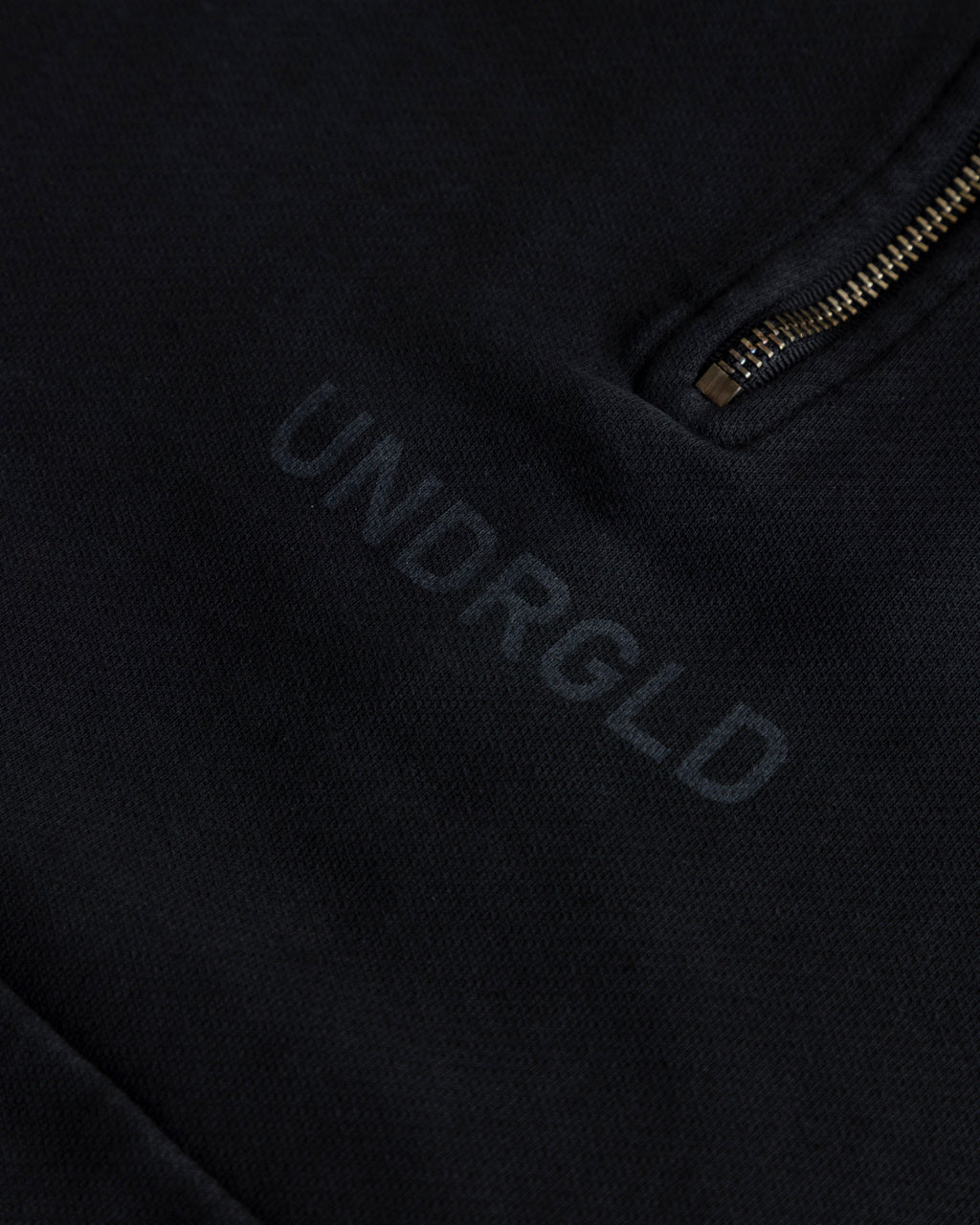 UNDERGOLD AGNUS DEI GOTH BOXY FIT HALF ZIP UP HOODIE VINTAGE BLACK