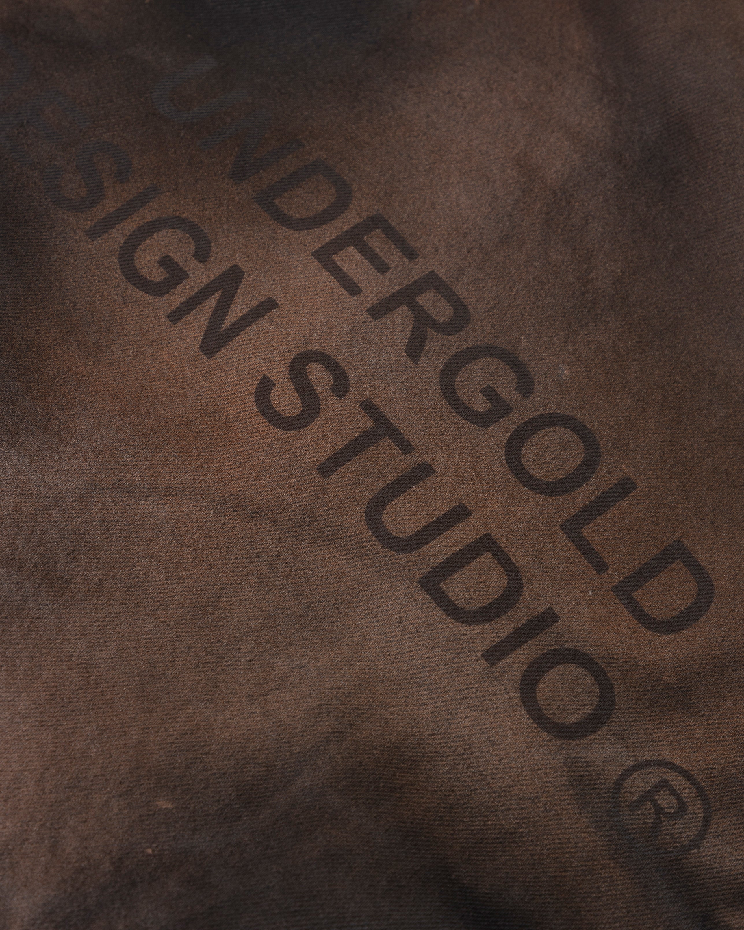 UNDERGOLD W STARDUST STARS TALL NECK ZIP UP JACKET VINTAGE BROWN