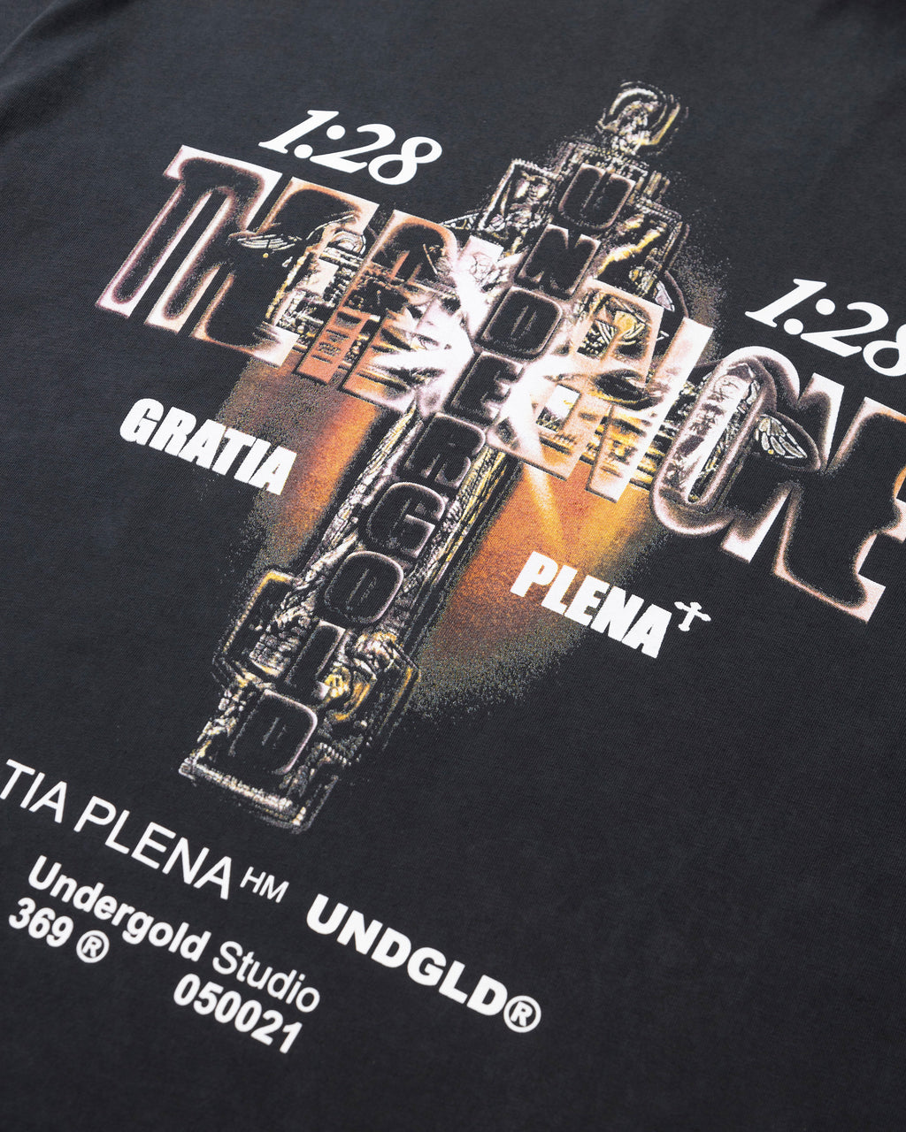 GRATIA PLENA THE RISEN ONE TSHIRT VINTAGE BLACK