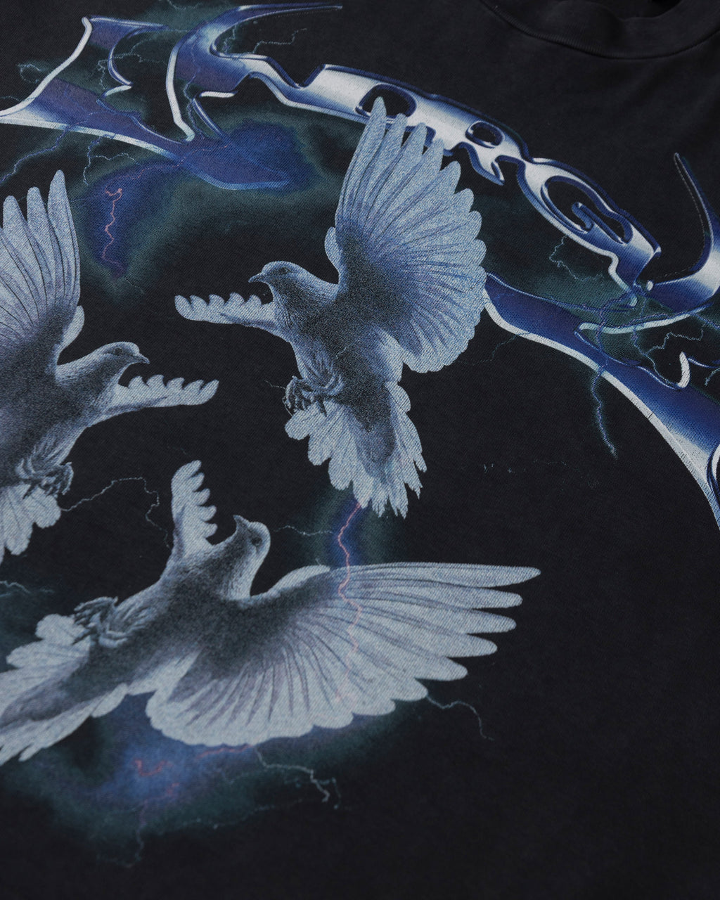 UNDERGOLD THUNDER RIDER PIGEONS BOXY FIT TSHIRT VINTAGE BLACK