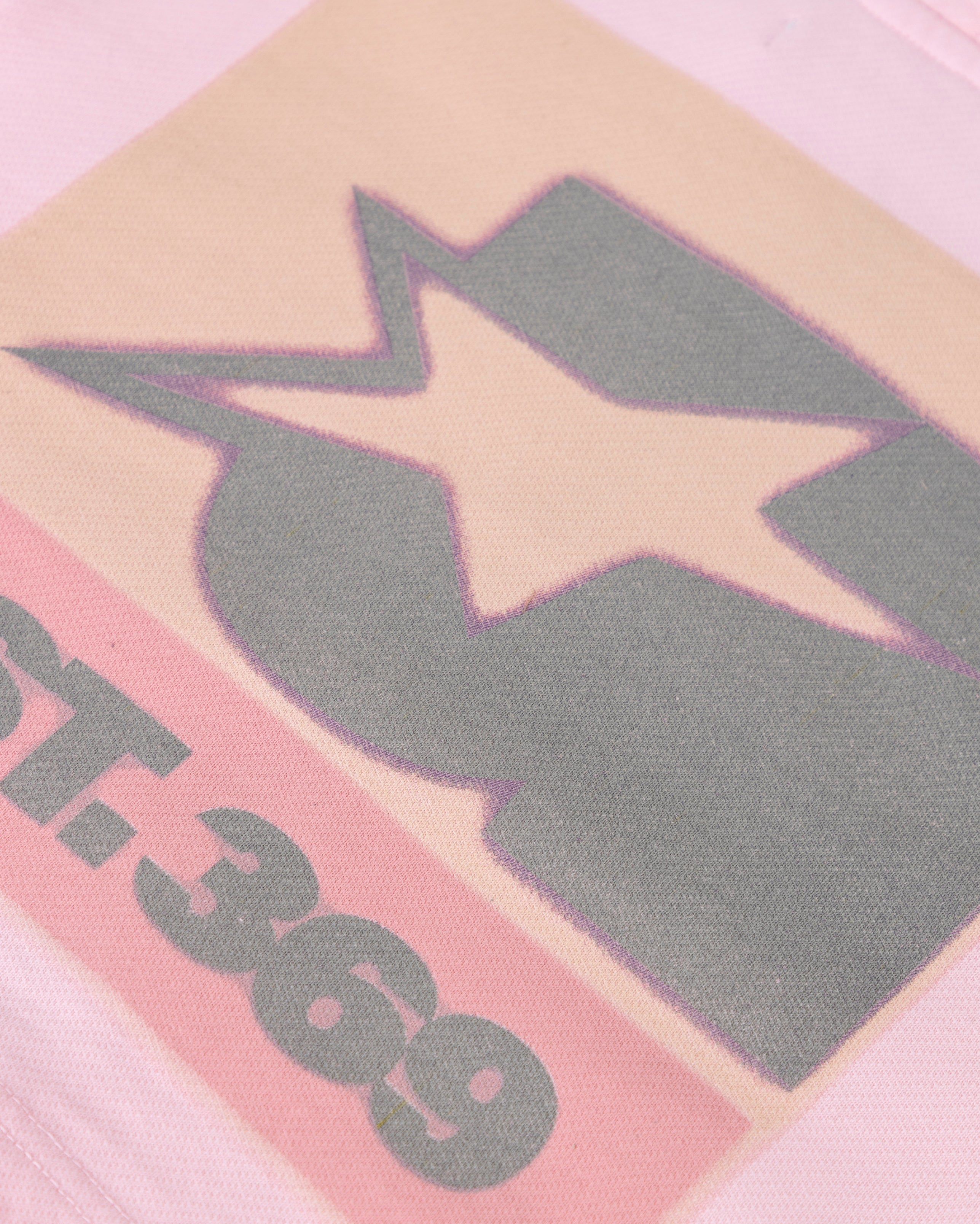 UNDERGOLD W STARDUST SYMBOL SLIM FIT ZIP UP CROPPED HOODIE PINK