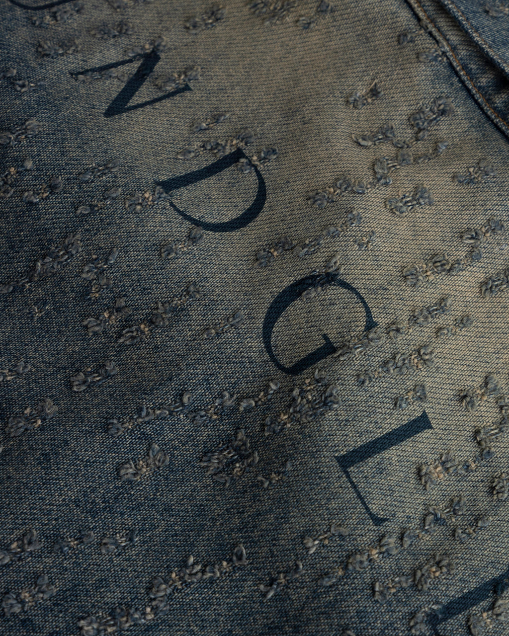 UNDERGOLD W AGNUS DEI UNDRGLD RIPPED JACKET DIRTY BLUE