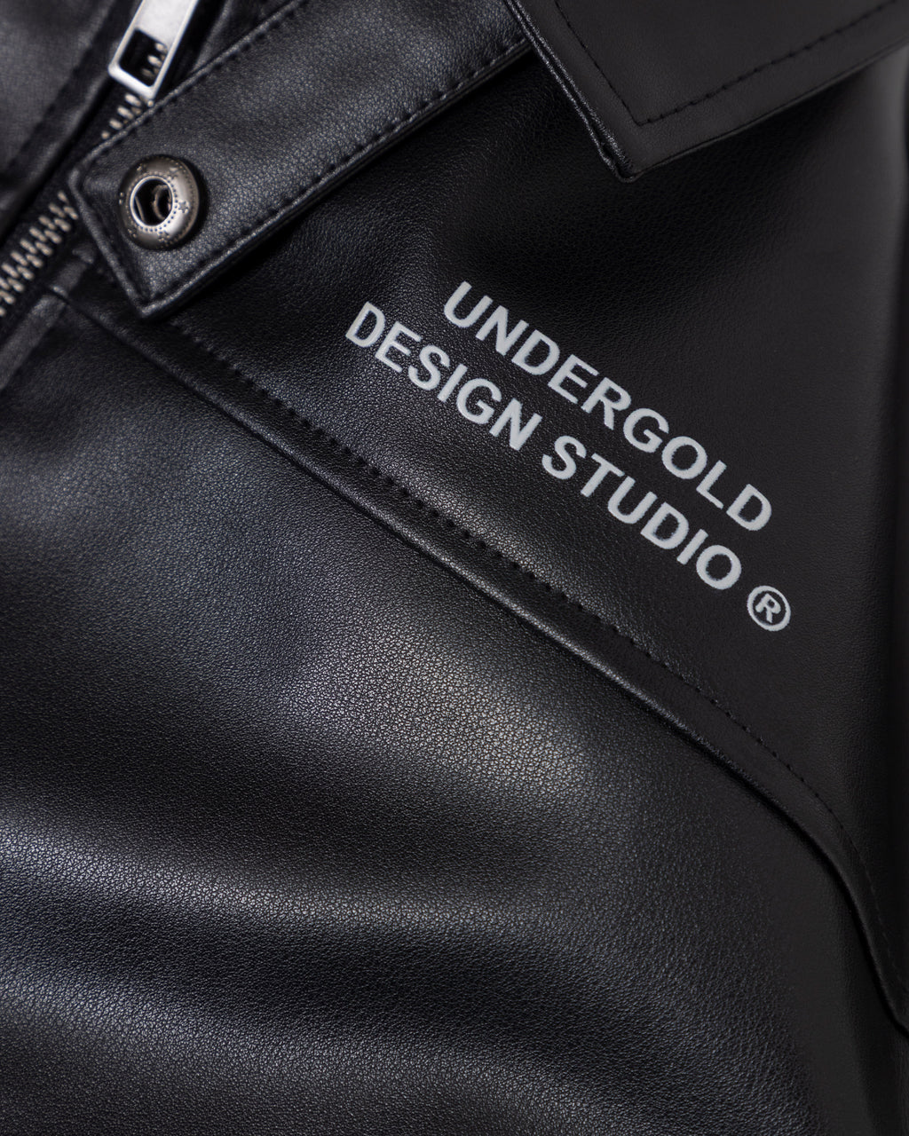 UNDERGOLD W BASICS UNDERGOLD DESIGN STUDIO CROPPED LEATHER JACKET BLACK