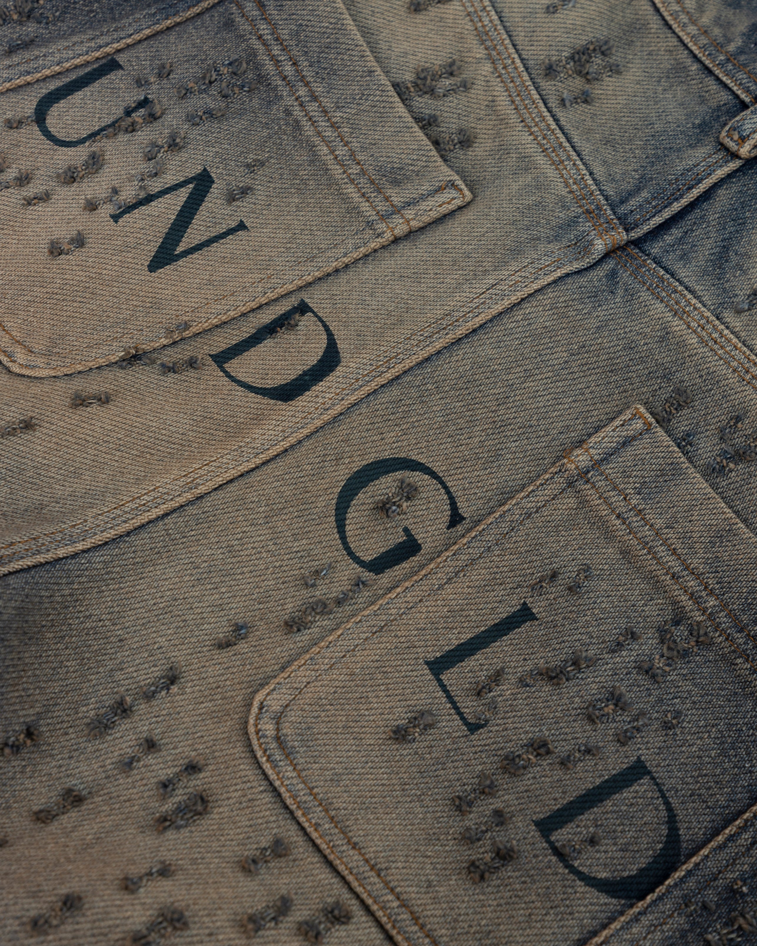 AGNUS DEI U RIPPED BARREL JEAN DIRTY BLUE