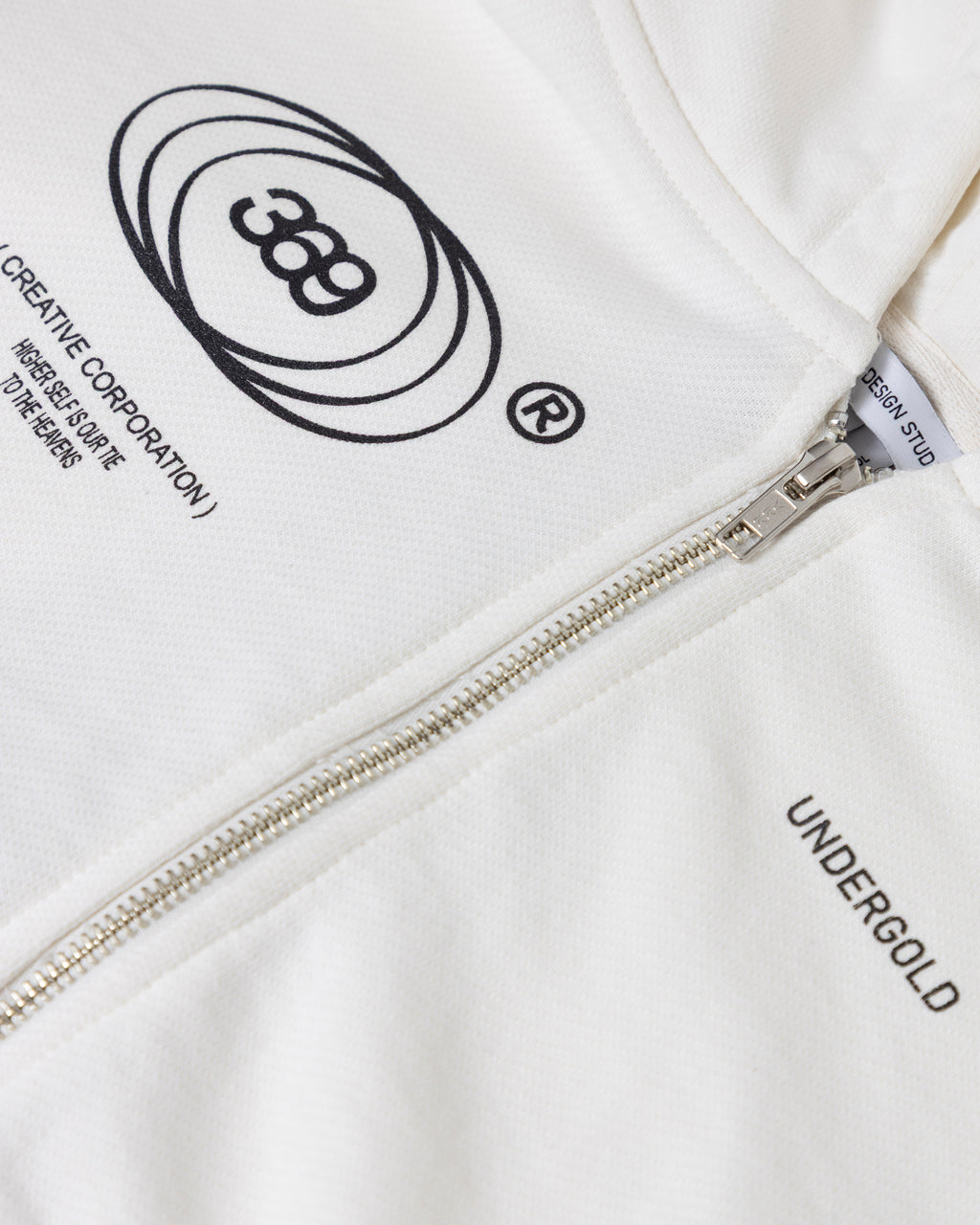 UNDERGOLD GOLDEN HERITAGE SLIM FIT ZIP UP CROPPED HOODIE – WHITE
