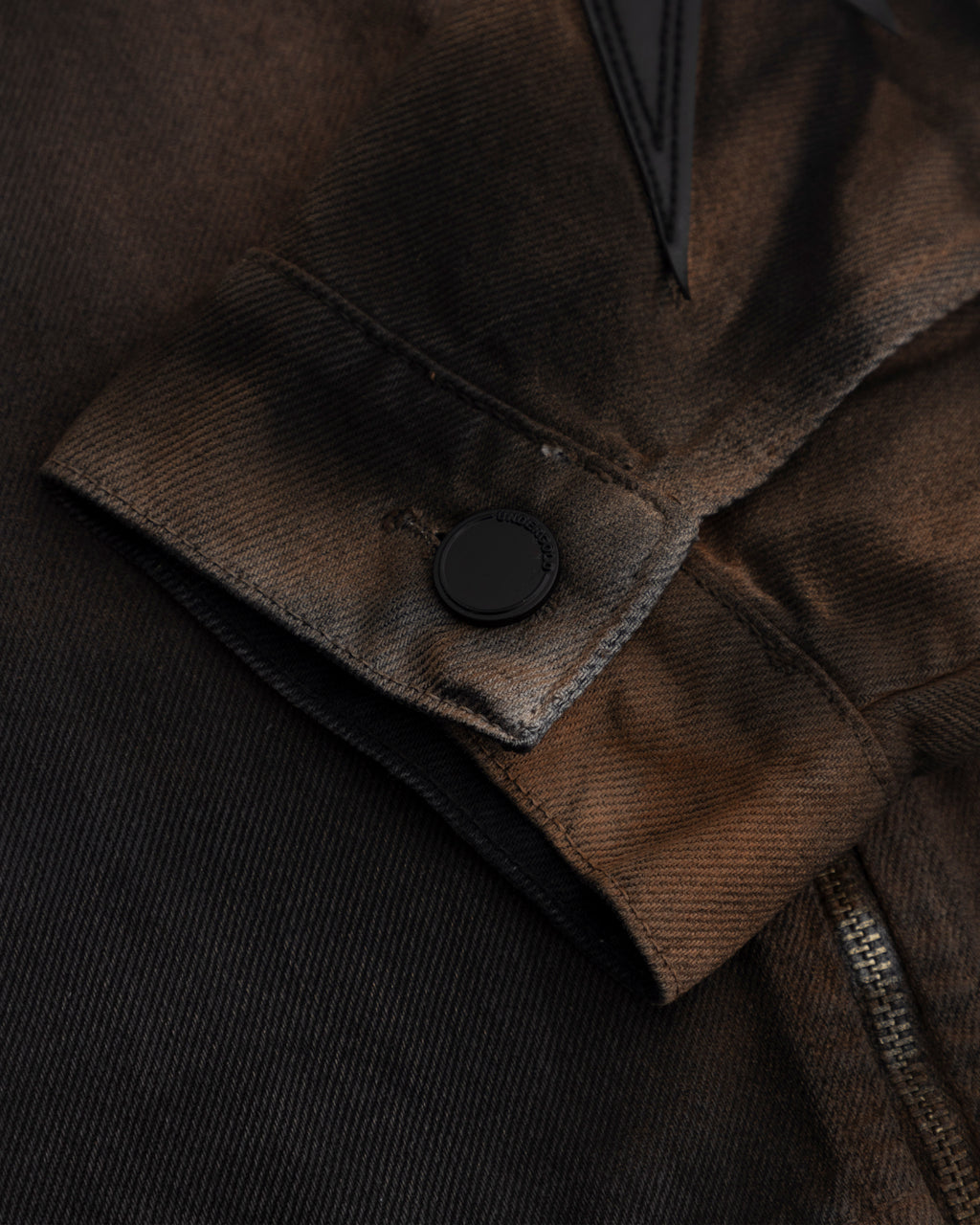 UNDERGOLD W STARDUST STARS TALL NECK ZIP UP JACKET VINTAGE BROWN