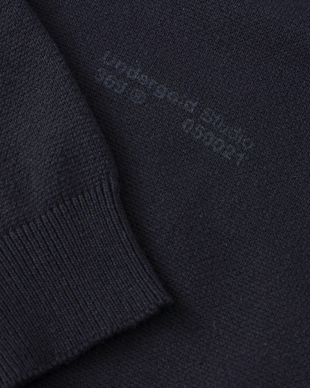 UNDERGOLD BASICS KNIT ZIP UP LONG SLEEVE POLO SHIRT BLACK