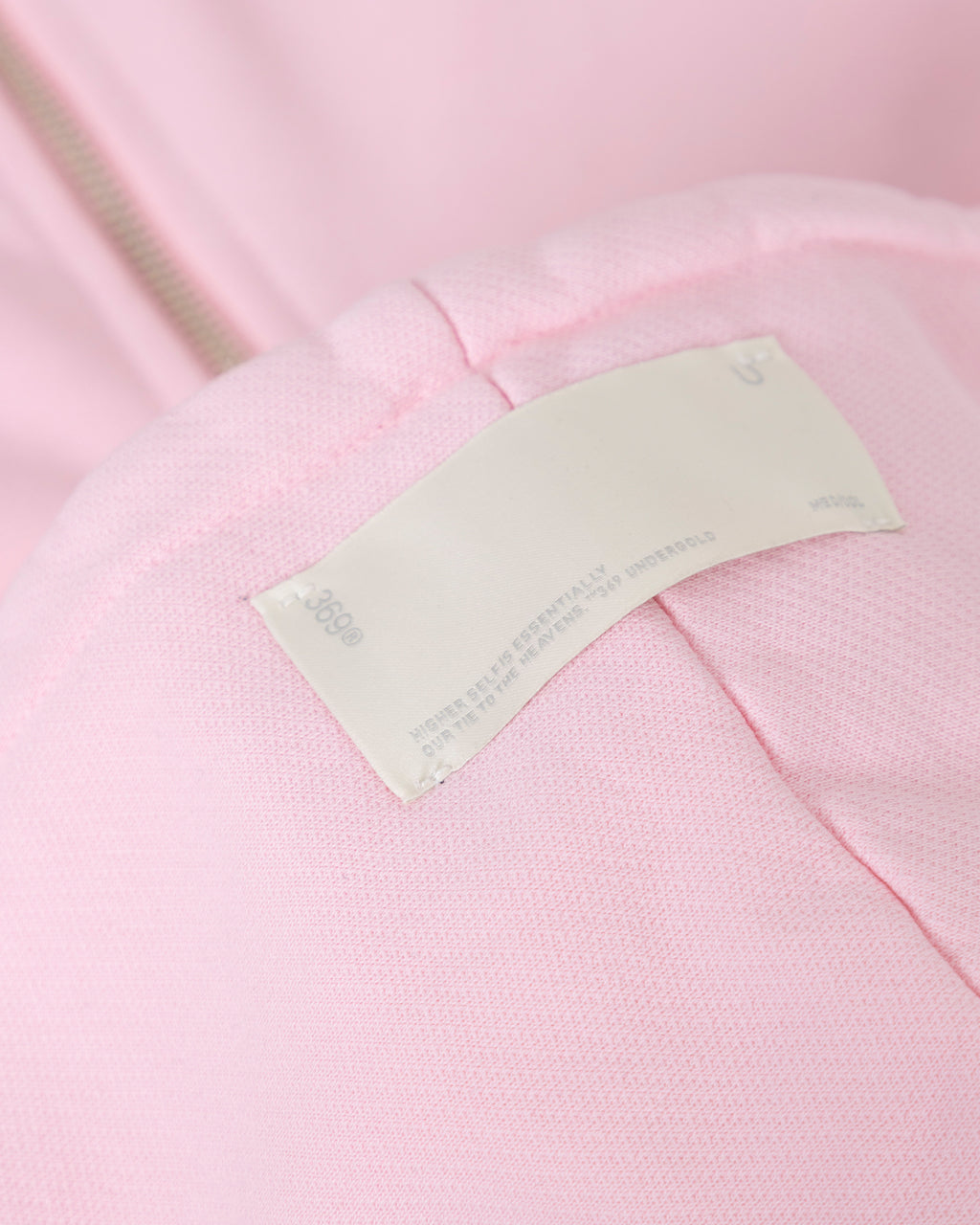 UNDERGOLD W STARDUST SYMBOL SLIM FIT ZIP UP CROPPED HOODIE PINK