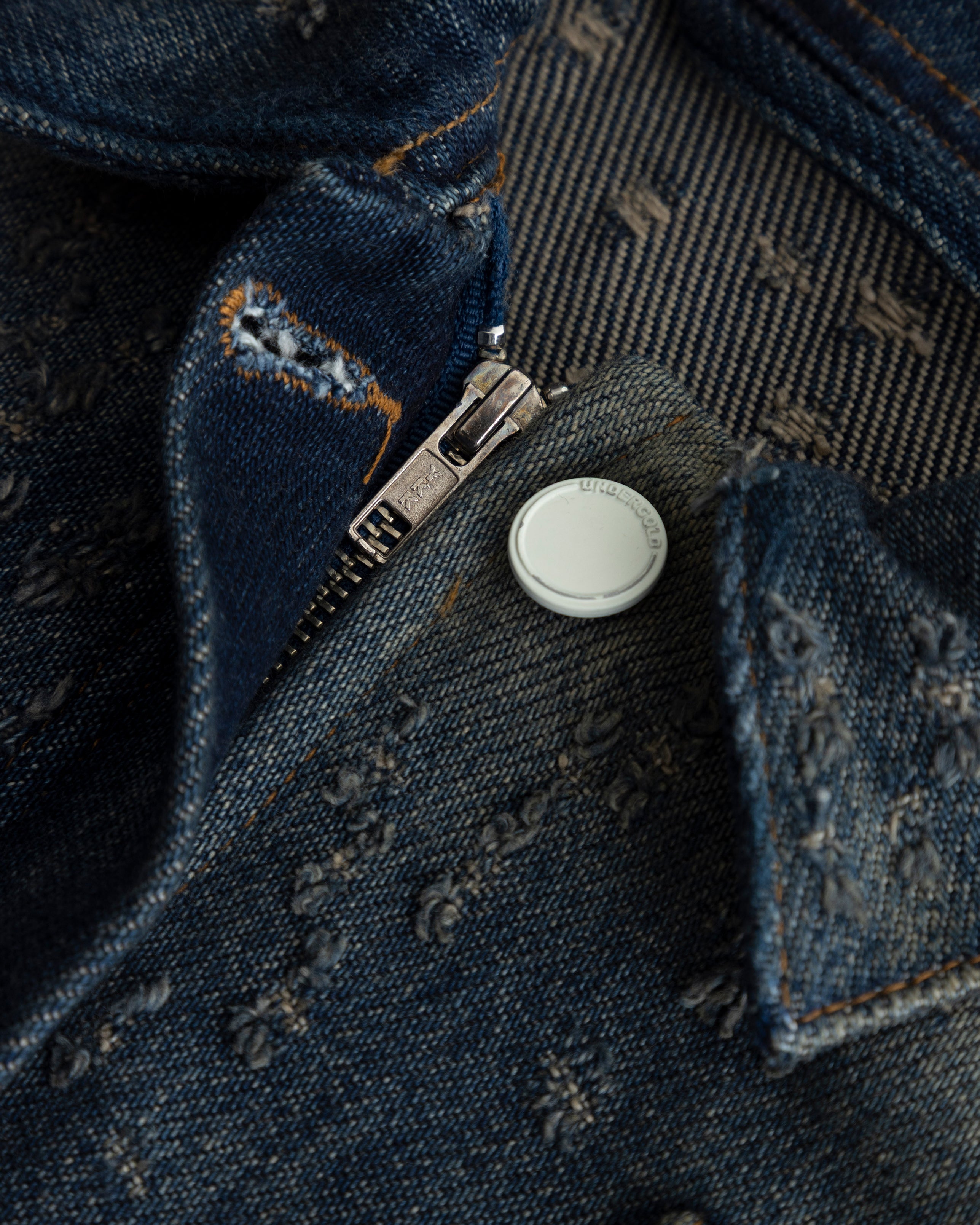 UNDERGOLD AGNUS DEI UNDRGLD RIPPED JACKET DIRTY BLUE