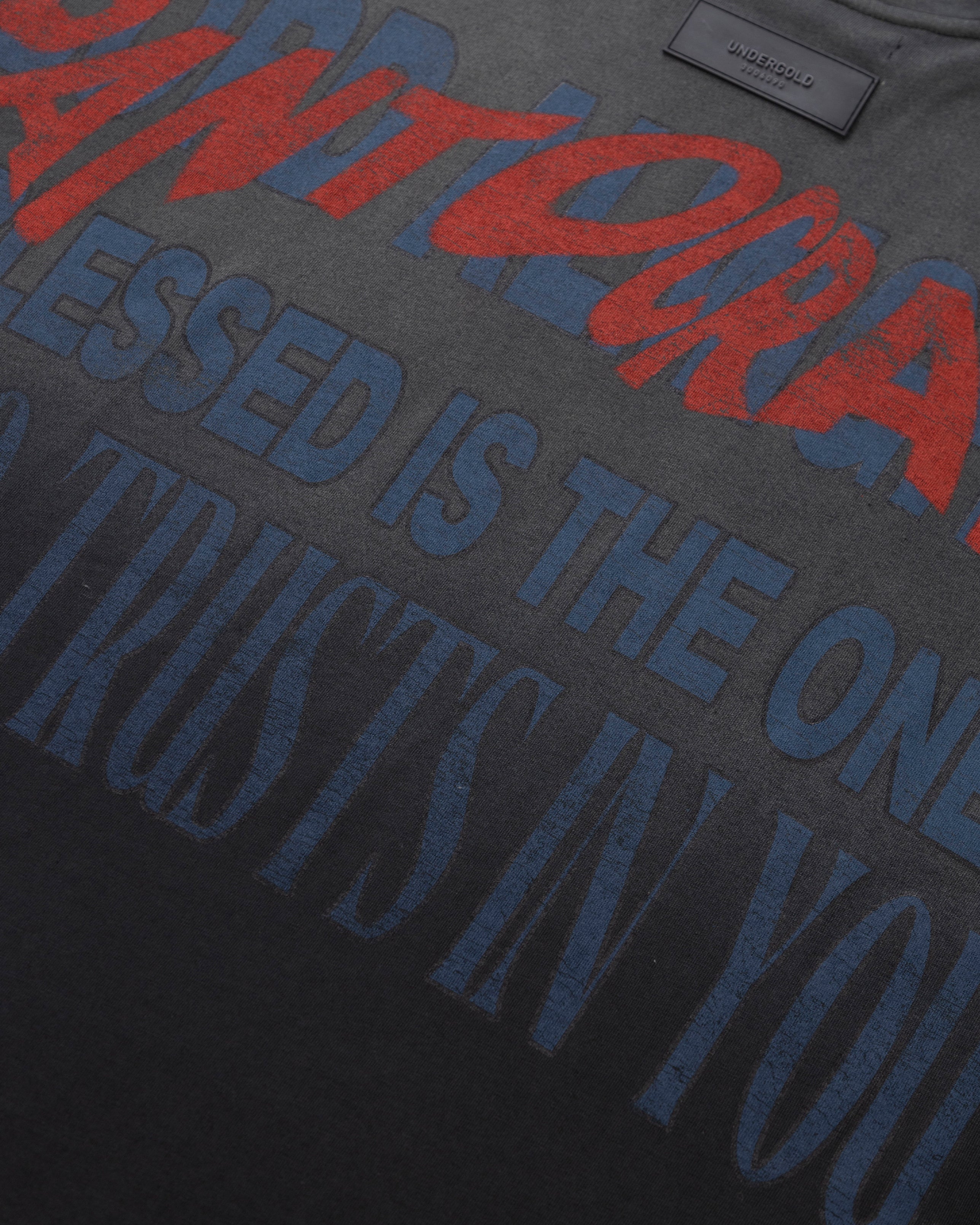 UNDEROGLD GRATIA PLENA PANTOCRATOR SLEEVELESS TSHIRT FADED BLACK