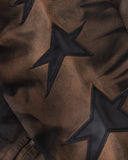 Undergold W Stardust Stars Tall Neck Zip Up Jacket – Vintage Brown