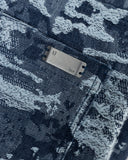 Undergold Capsule Basic Jacquard Wide Jeans Cammo Blue