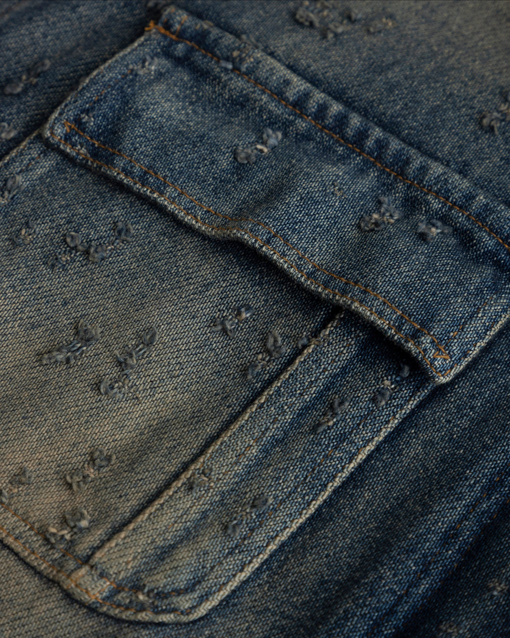 UNDERGOLD AGNUS DEI UNDRGLD RIPPED JACKET DIRTY BLUE