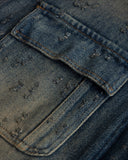 Undergold Agnus Dei Undrgld Ripped Jacket Dirty Blue