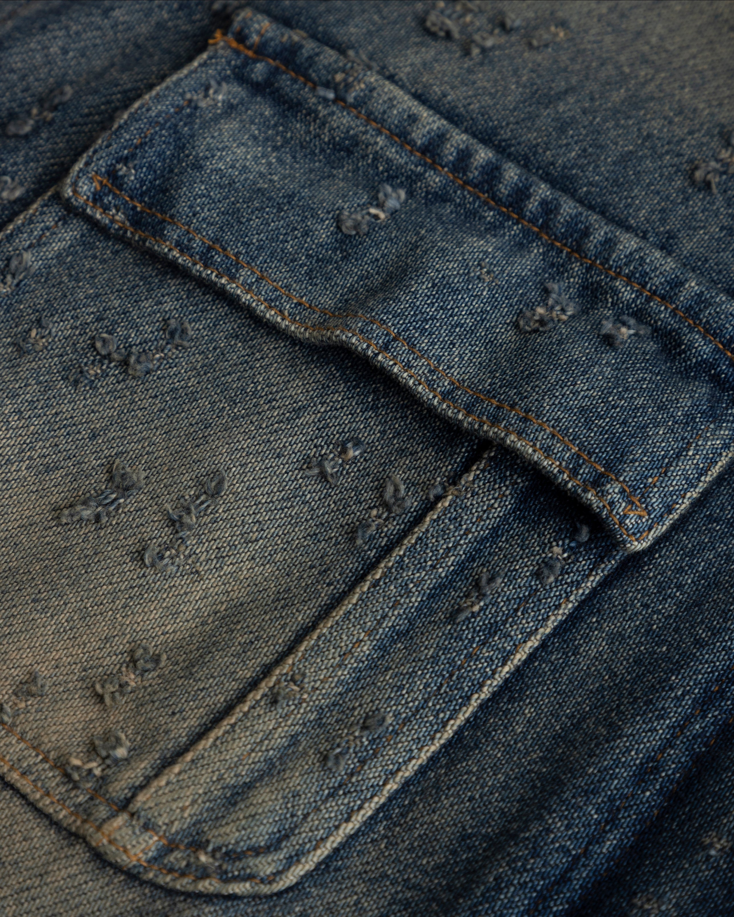 UNDERGOLD AGNUS DEI UNDRGLD RIPPED JACKET DIRTY BLUE