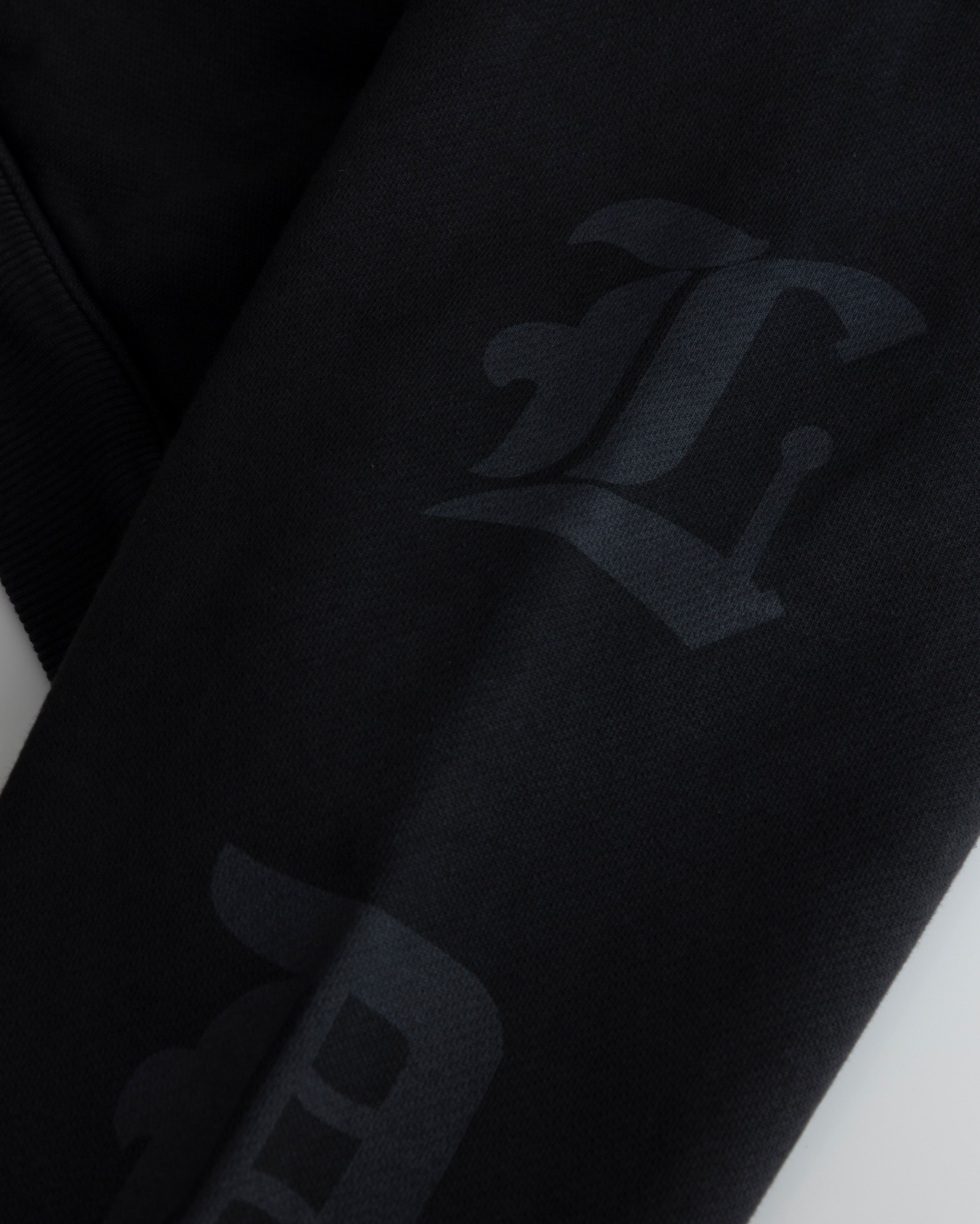 AGNUS DEI GOTH BOXY FIT HALF ZIP UP HOODIE VINTAGE BLACK
