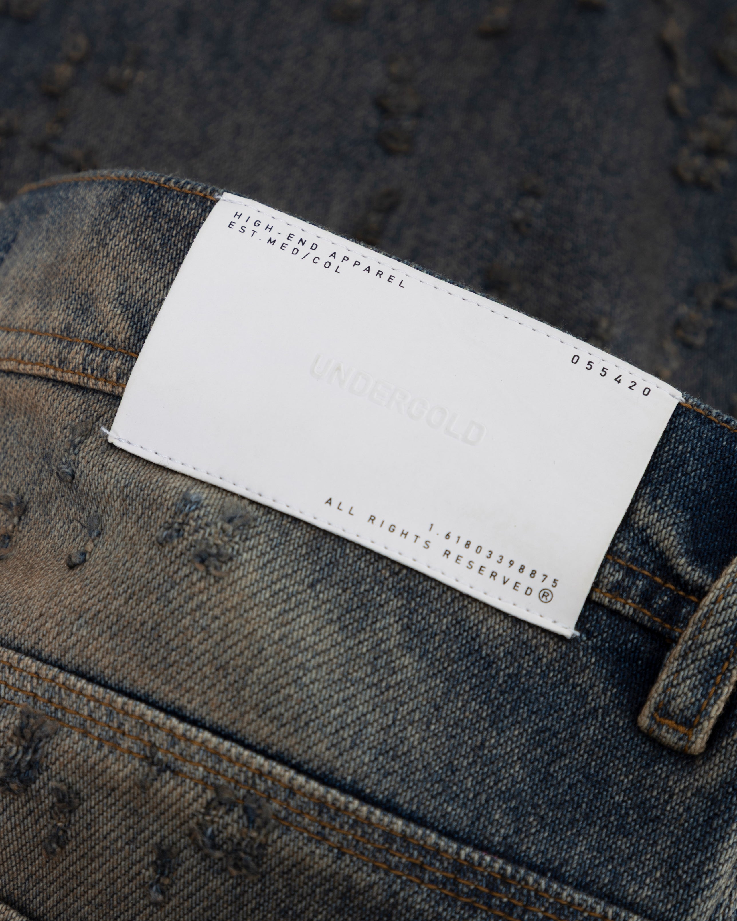 AGNUS DEI U RIPPED BARREL JEAN DIRTY BLUE