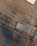 Undergold 94' W Riveted Painted Wide Jeans Gothic Blue