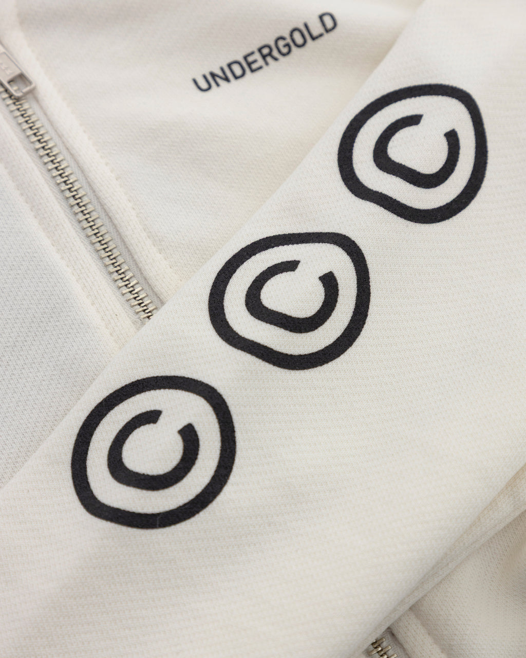 UNDERGOLD GOLDEN HERITAGE SLIM FIT ZIP UP CROPPED HOODIE – WHITE