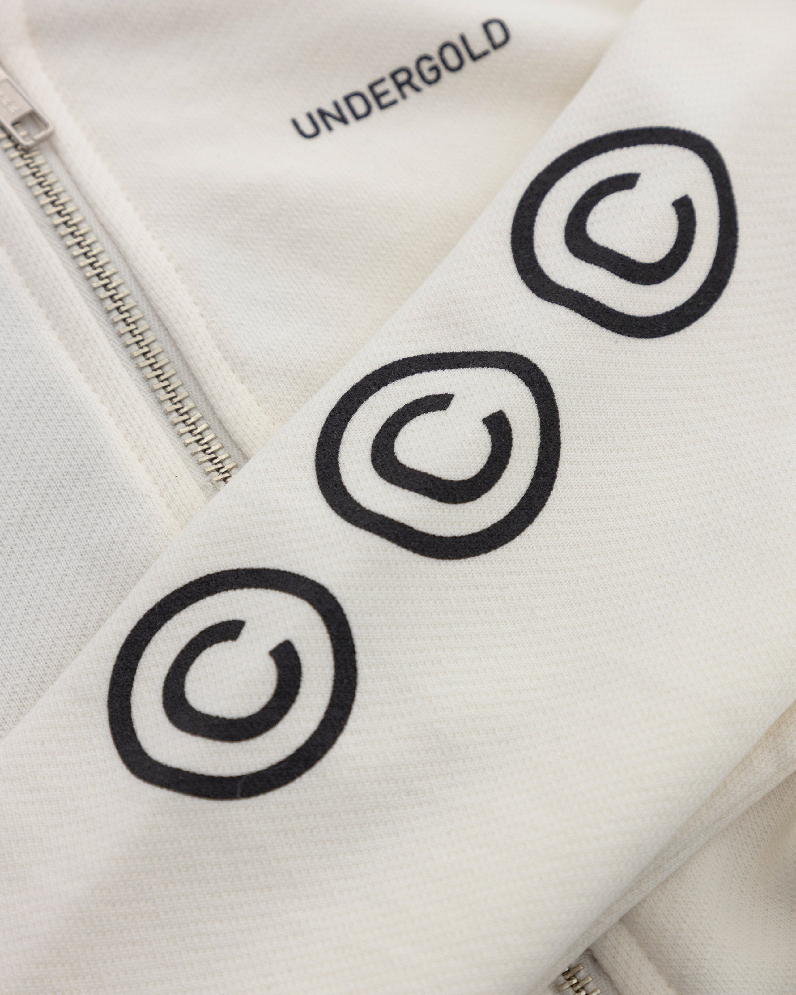 UNDERGOLD GOLDEN HERITAGE SLIM FIT ZIP UP CROPPED HOODIE – WHITE