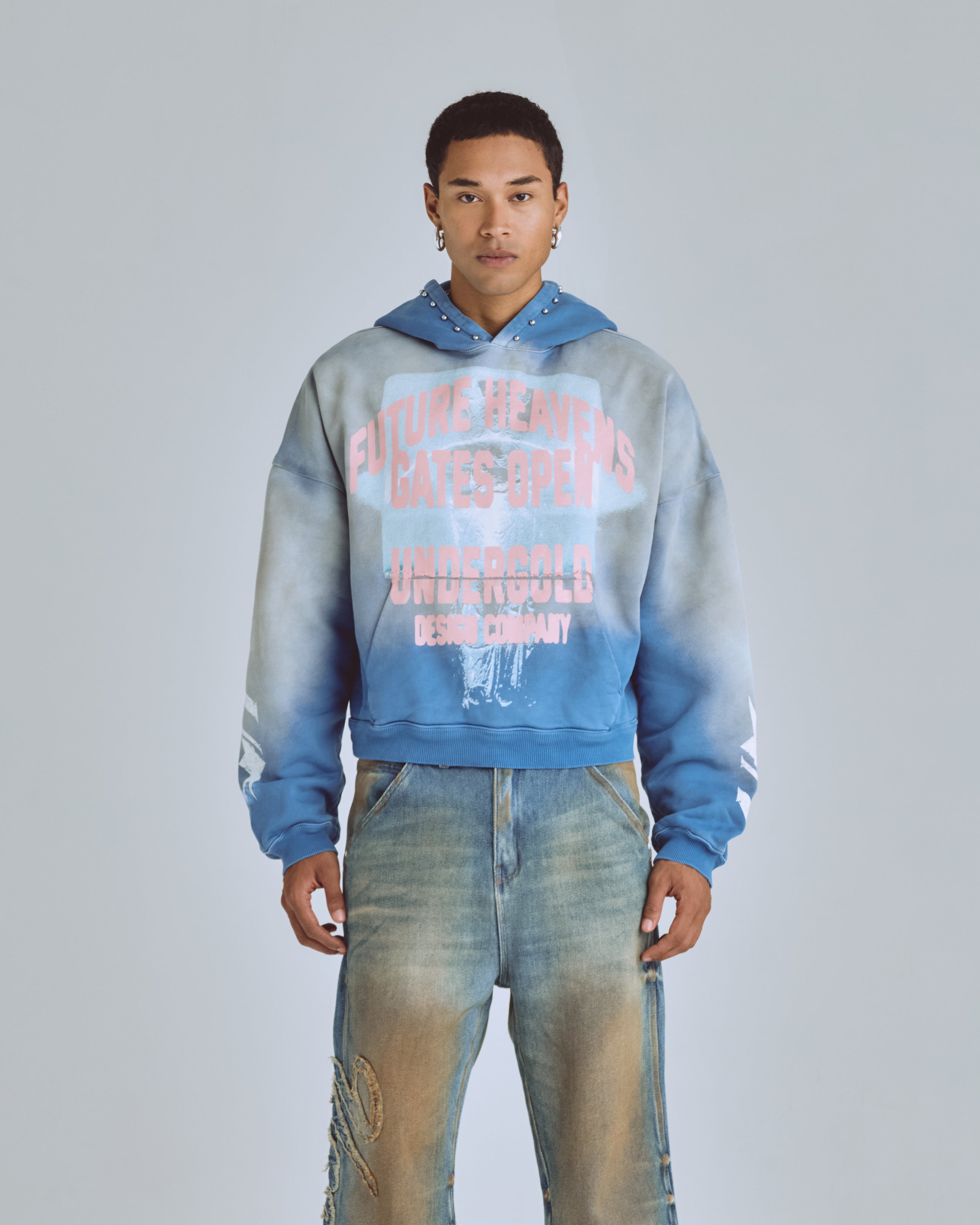 AGNUS DEI FUTURE HEAVENS HOODIE STORM BLUE