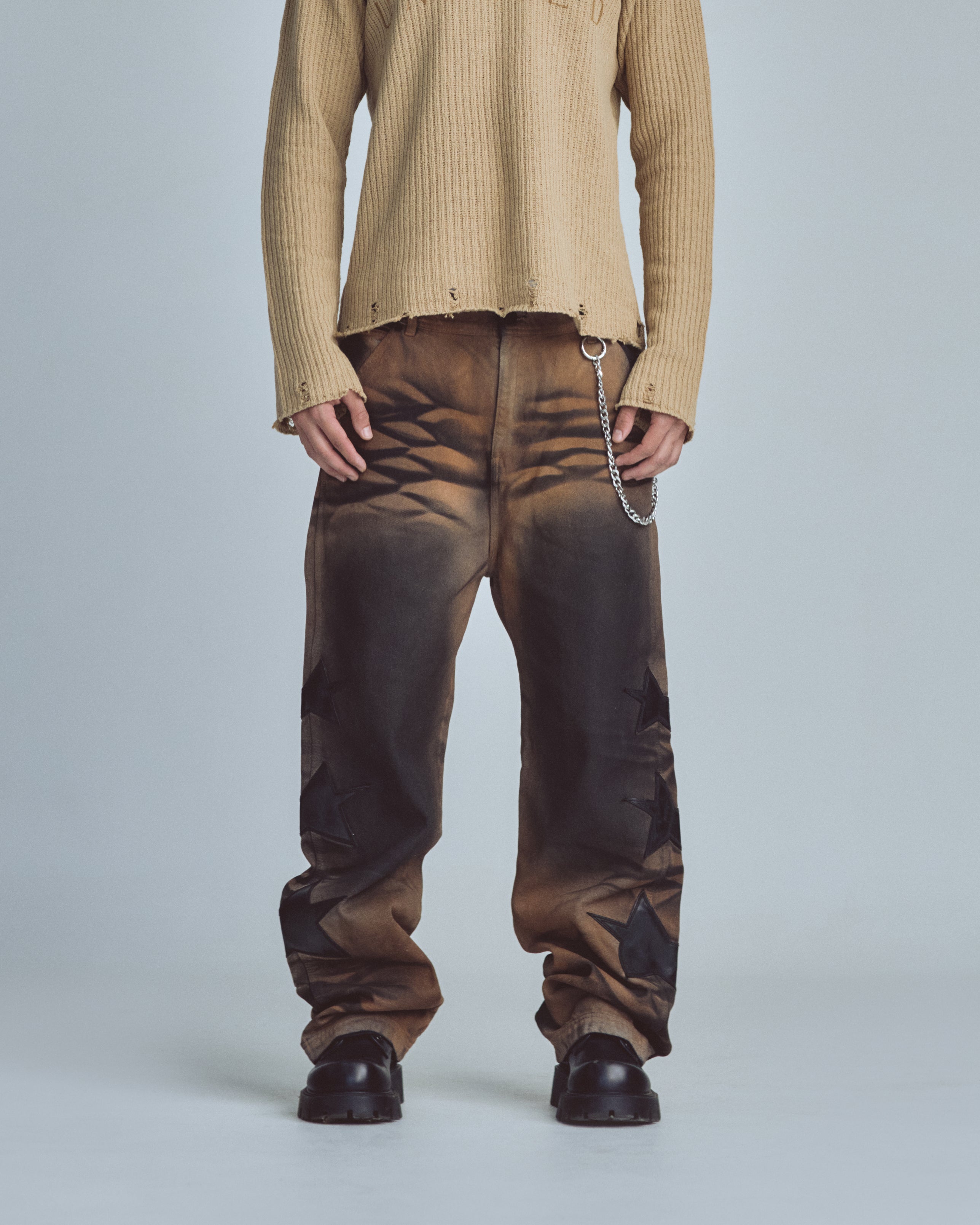 UNDERGOLD STARDUST STARS WIDE JEANS VINTAGE BROWN