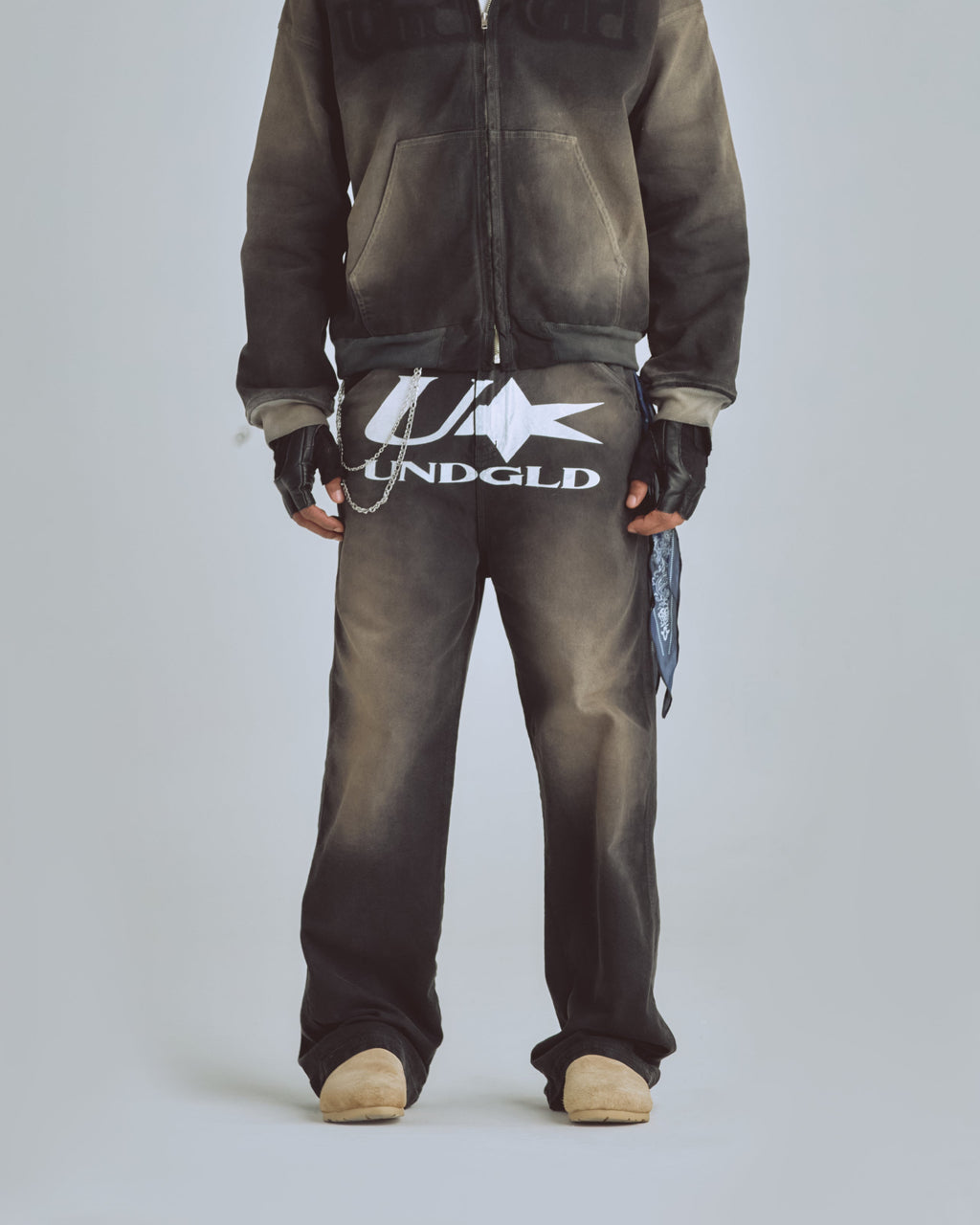 UNDERGOLD AGNUS DEI U STAR WIDE JEAN DIRTY BLACK