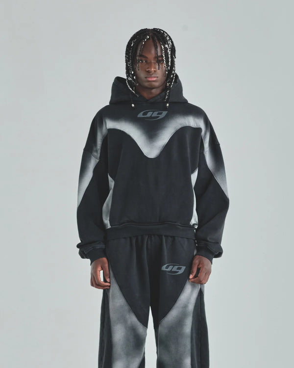 UNDERGOLD - Hoodie Act 1 UG Boxy Fit Sandblast - Black
