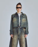 UNDERGOLD W AGNUS DEI UNDRGLD RIPPED JACKET DIRTY BLUE