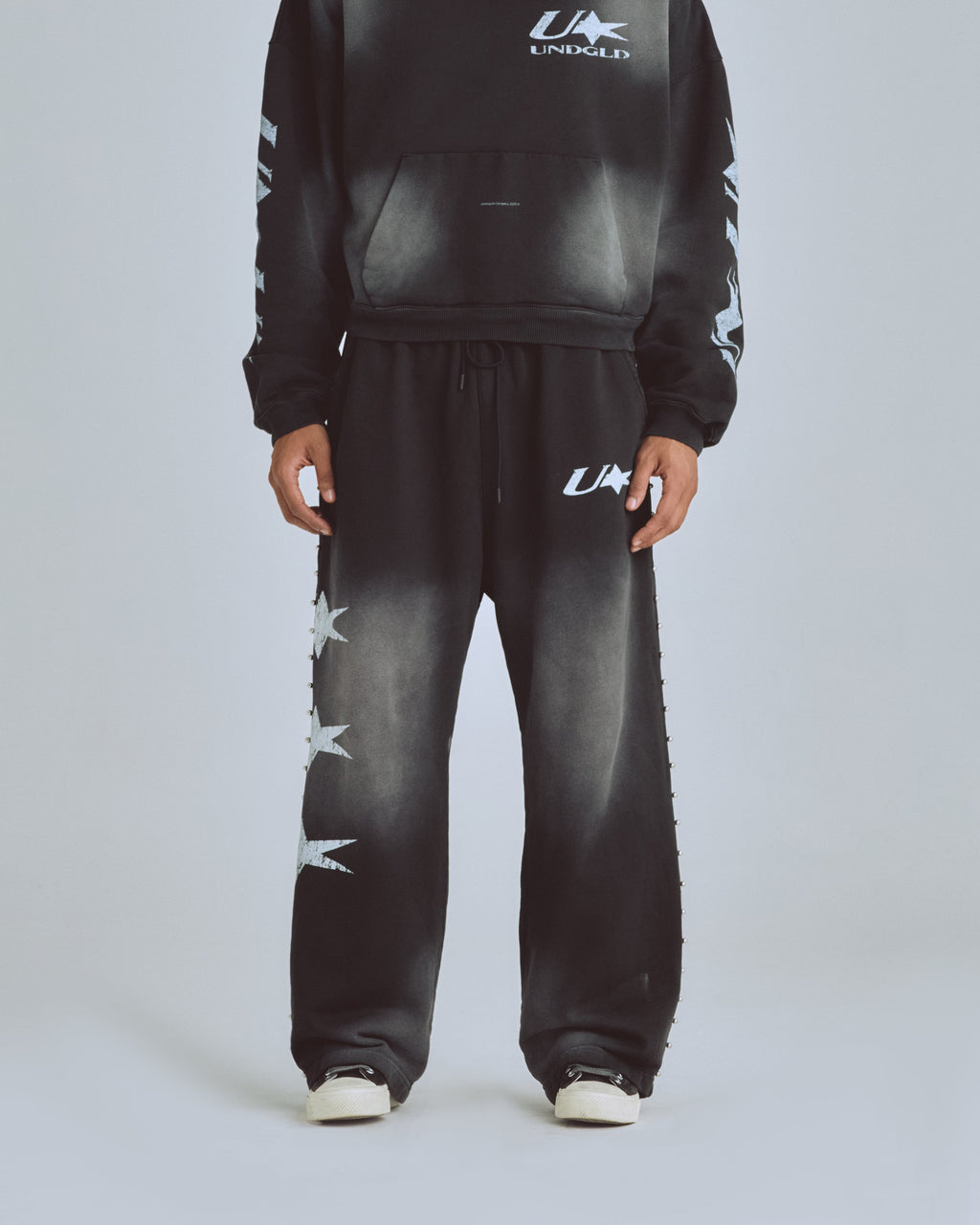 UNDERGOLD AGNUS DEI U STAR STRAIGHTPANTS SMOKEY BLACK