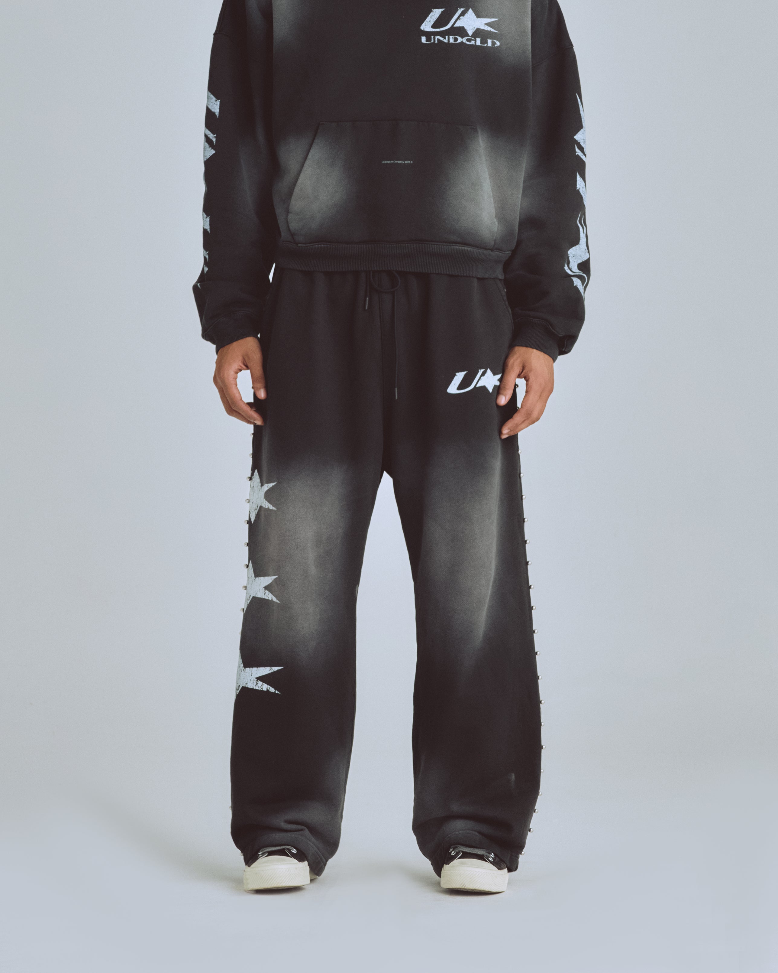 UNDERGOLD AGNUS DEI U STAR STRAIGHTPANTS SMOKEY BLACK