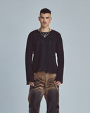 Undergold Basics Undgld Destroyed Knit Sweater – Black