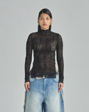 Undergold Basics Turtle Neck Top Transparent Black