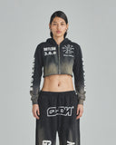 Undergold W Spring Pray 4 Love Zip Up Slim Fit Hoodie Sandblast Gray Flame