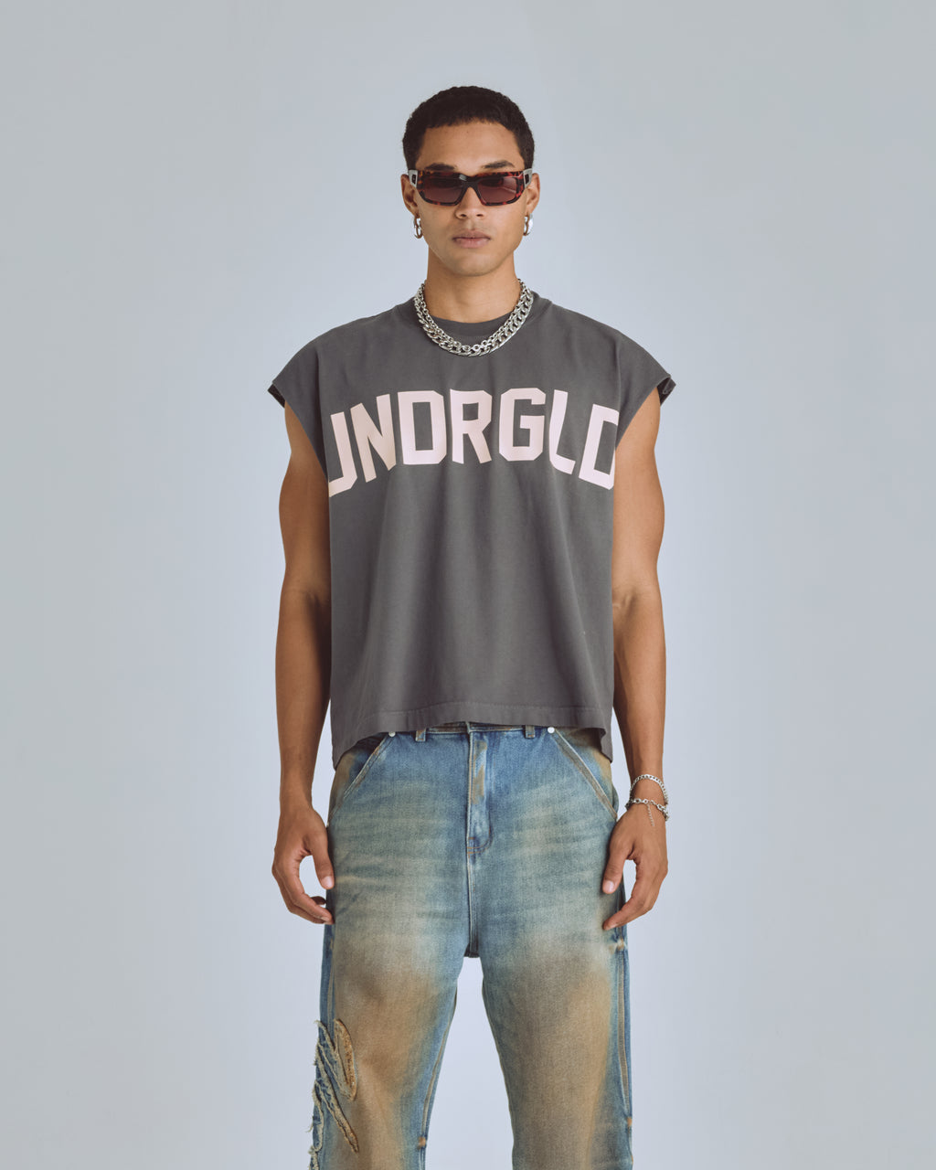 AGNUS DEI UNDRGLD SLEEVELESS TSHIRT VINTAGE GRAY