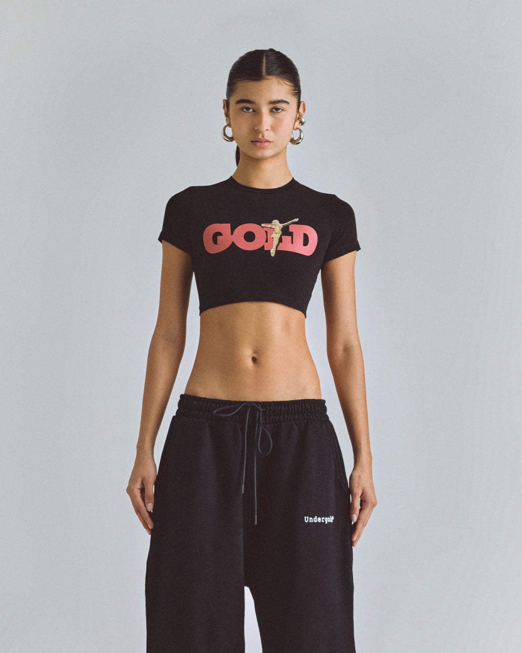 THE PATH GOLDEN CHRIST BABY TEE BLACK