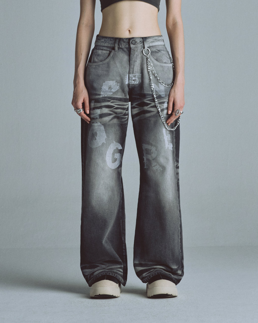 UNDERGOLD W ECHOES TREMOR WIDE JEANS WASHED GRAY