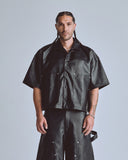 Undergold Capsule Basic Pleather Boxy Fit Shirt Black