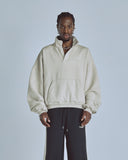 Undergold Basics Polo Collar Boxy Fit Hoodie – Cream